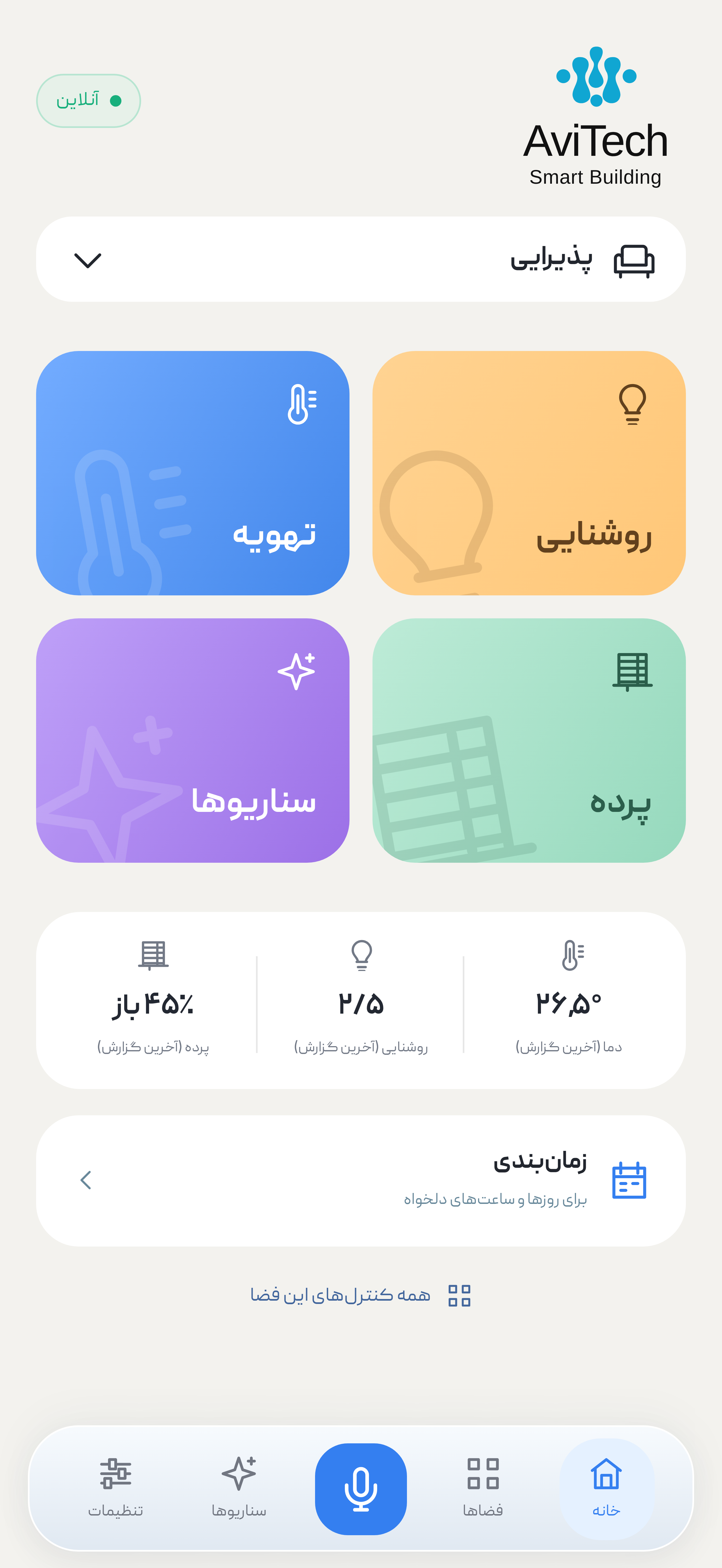 خانهٔ هوشمند در رابط فارسی آویتک