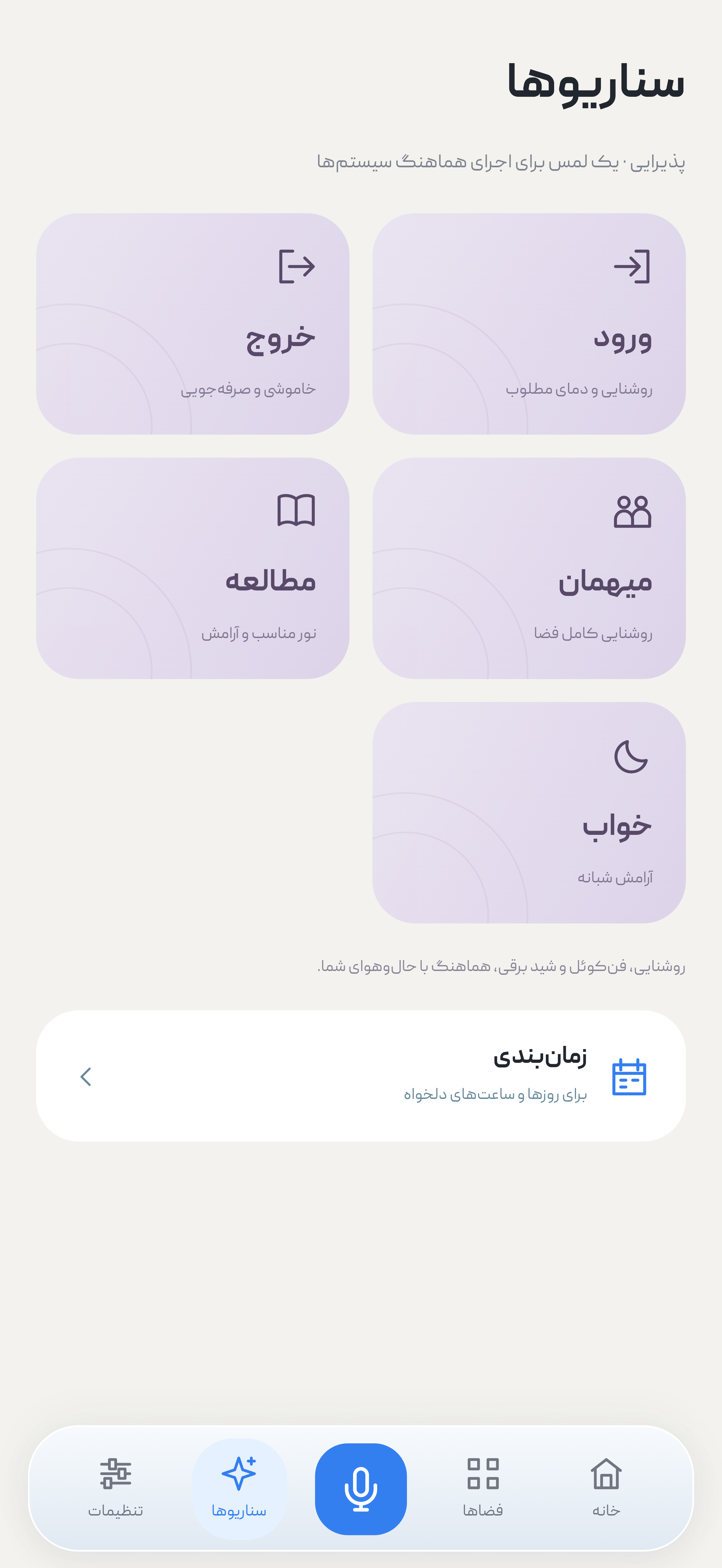 سناریوها در رابط فارسی آویتک